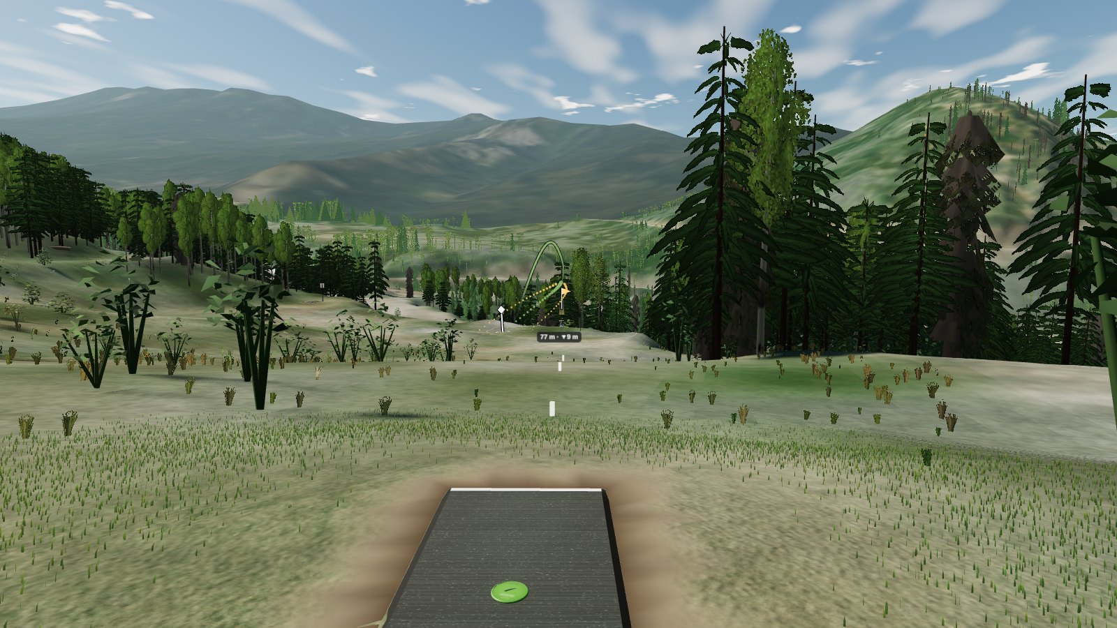 A disc golf fairway on Sunlight Mountain in xyzdisc